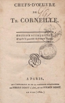 Chefs-d’oeuvre de Th. Corneille