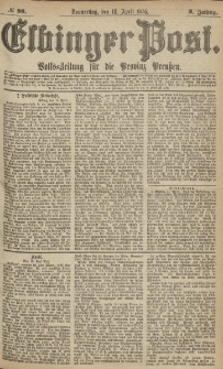 Elbinger Post, Nr.88 Donnerstag 13 April 1876, 3 Jh