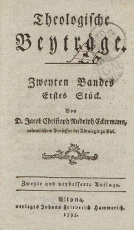 Theologische Beyträge. Zweyten Bandes […]