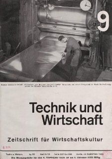 Technik und Wirtschaft, Heft 9/10