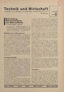 Technik und Wirtschaft, Heft 6