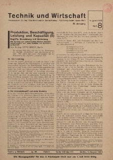 Technik und Wirtschaft, Heft 8