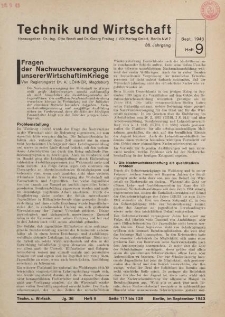 Technik und Wirtschaft, Heft 9