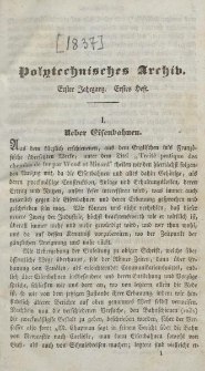 Polytechnisches Archiv, Erster Jahrgang, Erstes Heft