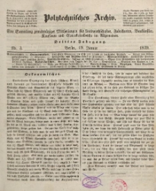 Polytechnisches Archiv, Dritter Jahrgang, Nr.3