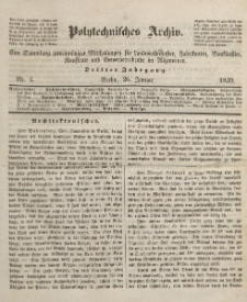 Polytechnisches Archiv, Dritter Jahrgang, nr.4