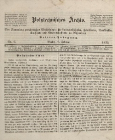 Polytechnisches Archiv, Dritter Jahrgang, Nr.6