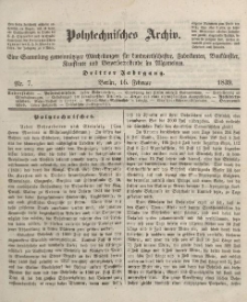 Polytechnisches Archiv, Dritter Jahrgang, Nr.7