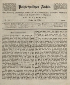 Polytechnisches Archiv, Dritter Jahrgang, Nr.12