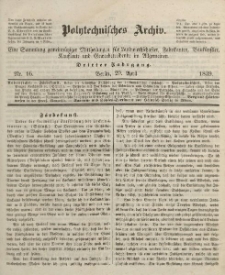 Polytechnisches Archiv, Dritter Jahrgang, Nr.16