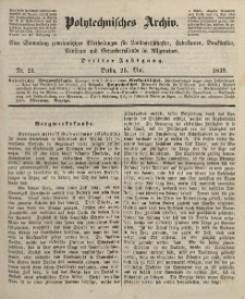 Polytechnisches Archiv, Dritter Jahrgang, Nr.21