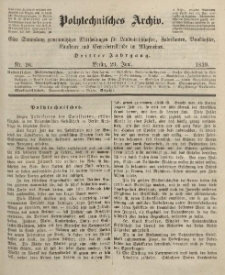 Polytechnisches Archiv, Dritter Jahrgang, Nr.26