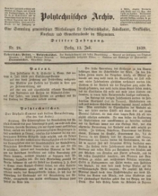 Polytechnisches Archiv, Dritter Jahrgang, Nr.28