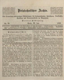 Polytechnisches Archiv, Dritter Jahrgang, nr.29