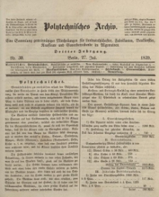 Polytechnisches Archiv, Dritter Jahrgang, Nr.30