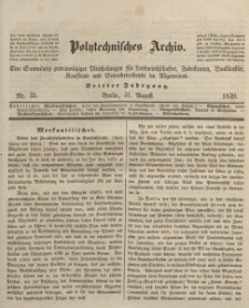 Polytechnisches Archiv, Dritter Jahrgang, Nr.35