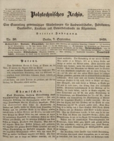 Polytechnisches Archiv, Dritter Jahrgang, Nr.36