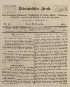 Polytechnisches Archiv, Dritter Jahrgang, Nr.38