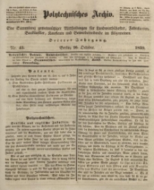 Polytechnisches Archiv, Dritter Jahrgang, Nr.43