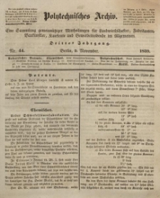 Polytechnisches Archiv, Dritter Jahrgang, nr.44