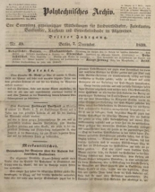 Polytechnisches Archiv, Dritter Jahrgang, Nr.49