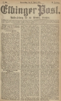 Elbinger Post, Nr.82 Donnerstag 6 April 1876, 3 Jh