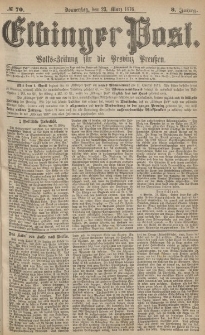 Elbinger Post, Nr.70 Donnerstag 23 März 1876, 3 Jh
