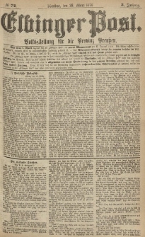 Elbinger Post, Nr.74 Dienstag 28 März 1876, 3 Jh
