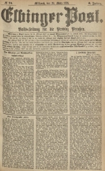 Elbinger Post, Nr.75 Mittwoch 29 März 1876, 3 Jh