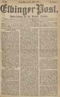 Elbinger Post, Nr.76 Donnerstag 30 März 1876, 3 Jh