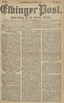 Elbinger Post, Nr.76 Donnerstag 30 März 1876, 3 Jh