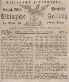 Elbingsche Zeitung, No. 66 Donnerstag, 16 August 1827