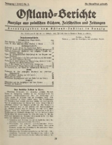 Ostland-Berichte, Auszüge aus polnischen Büchern, Zeitschriften und Zeitungen, 1927, Nr. 2