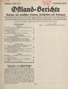 Ostland-Berichte, Auszüge aus polnischen Büchern, Zeitschriften und Zeitungen, 1928, Nr. 4.