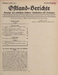 Ostland-Berichte, Auszüge aus polnischen Büchern, Zeitschriften und Zeitungen, 1928, Nr. 5.