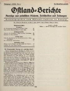 Ostland-Berichte, Auszüge aus polnischen Büchern, Zeitschriften und Zeitungen, 1928, Nr. 6.