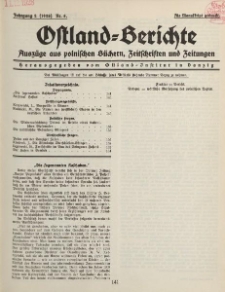Ostland-Berichte, Auszüge aus polnischen Büchern, Zeitschriften und Zeitungen, 1928, Nr. 8.