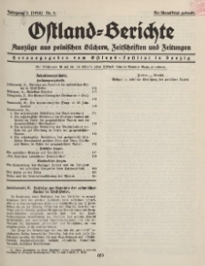 Ostland-Berichte, Auszüge aus polnischen Büchern, Zeitschriften und Zeitungen, 1928, Nr. 9.
