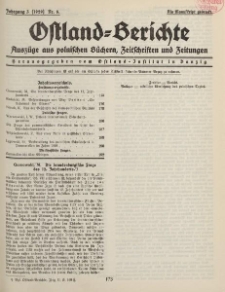 Ostland-Berichte, Auszüge aus polnischen Büchern, Zeitschriften und Zeitungen, 1929, Nr. 8.