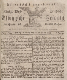 Elbingsche Zeitung, No. 73 Montag, 10 September 1827