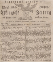 Elbingsche Zeitung, No. 75 Montag, 17 September 1827