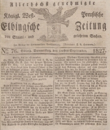Elbingsche Zeitung, No. 76 Donnerstag, 20 September 1827