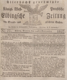Elbingsche Zeitung, No. 77 Montag, 24 September 1827