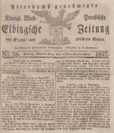 Elbingsche Zeitung, No. 78 Donnerstag, 27 September 1827
