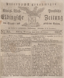 Elbingsche Zeitung, No. 81 Montag, 8 Oktober 1827