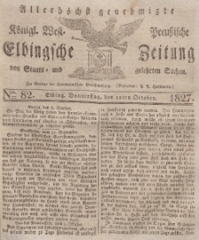Elbingsche Zeitung, No. 82 Donnerstag, 11 Oktober 1827