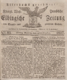 Elbingsche Zeitung, No. 83 Montag, 14 Oktober 1827
