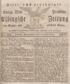 Elbingsche Zeitung, No. 84 Donnerstag, 18 Oktober 1827