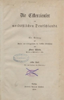 Die Cistercienser des nordöstlichen Deutschlands