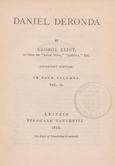 Daniel Deronda by George Eliot […] Vol. II